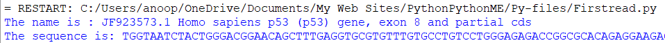 Extract name and sequence.